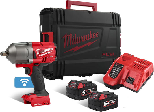 M18 FUEL – 18V Brushless 1/2" Impact Wrench with Friction Ring (1356Nm, 5.0Ah Kit + Dynacase)